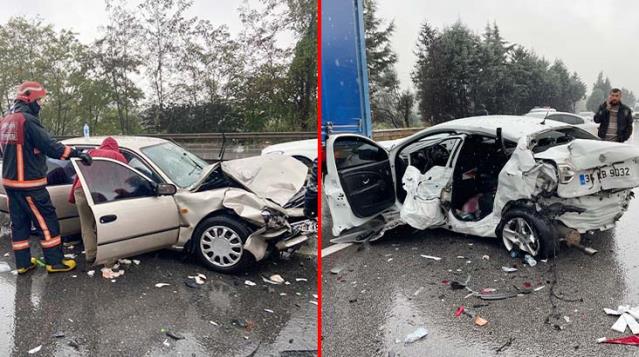 TEM'de 15 Aracın Birbirine Girdiği Kazada Çok Sayıda Yaralı Var